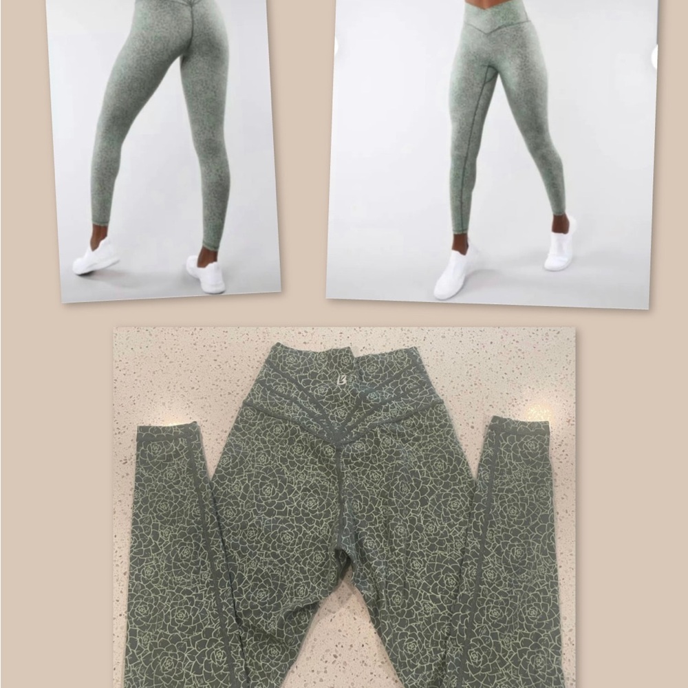 BUFF BUNNY ~ X-Small ~ Green Succulent SIREN High Waist PULL-ON Legacy Leggings